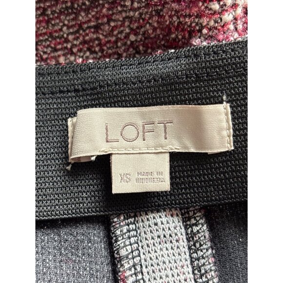 LOFT Womens Tweed Flared Skirt Size XS Multicolor Knee Length Elastic Waist - Picture 3 of 3
